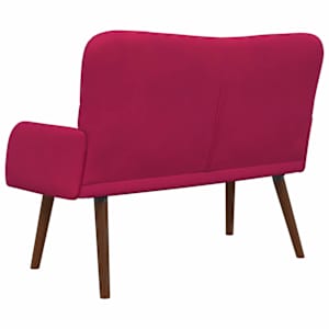 Pohovka pro dva vínová červená 115 x 61 x 87 cm samet - obrázek 6