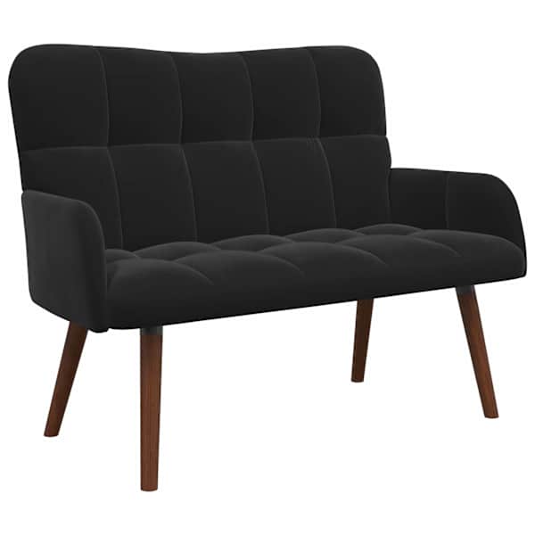 vidaXL 2-kohaline diivan Must 115 x 61 x 87 cm Samet