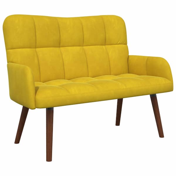 vidaXL 2-kohaline diivan Kollane 115 x 61 x 87 cm Samet