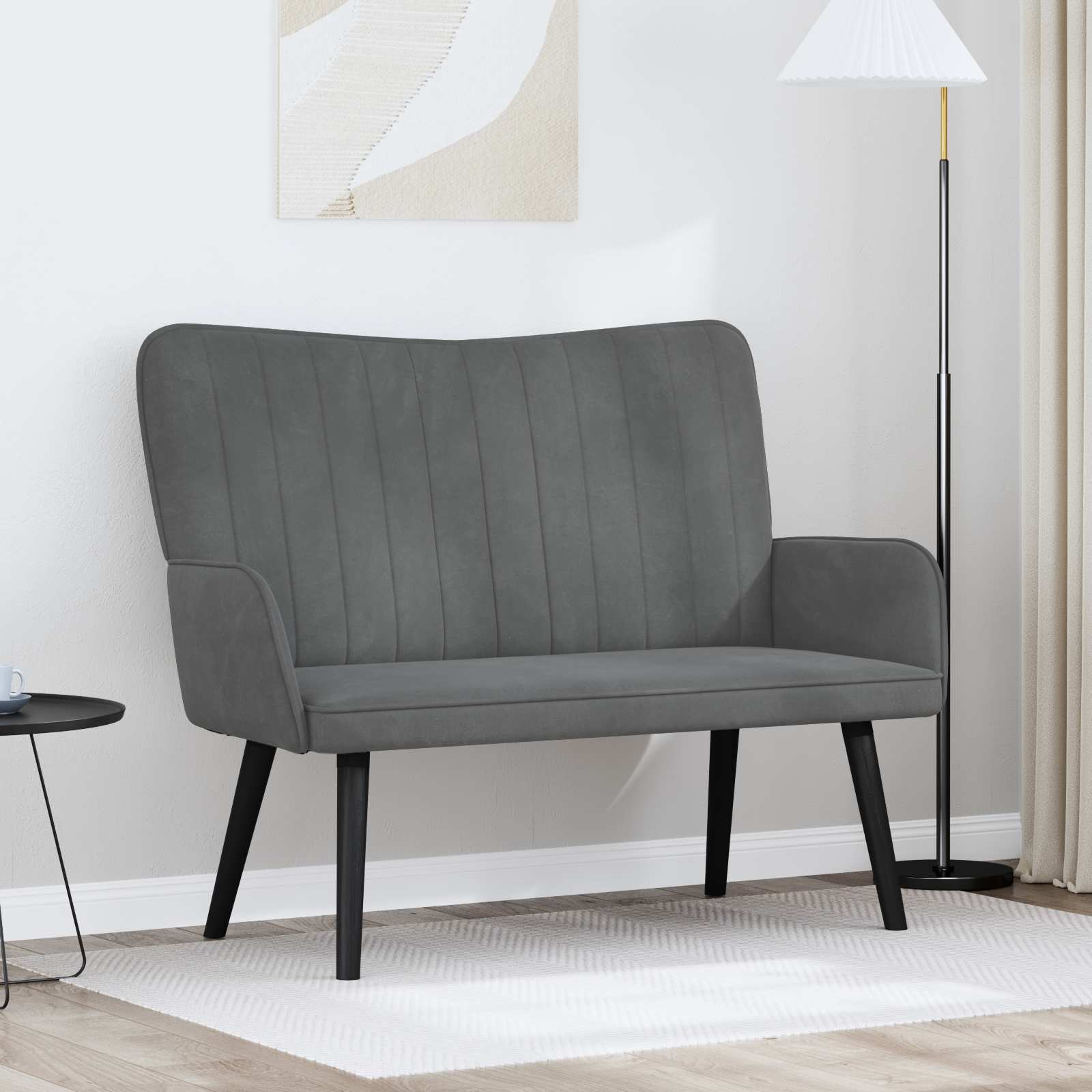 vidaXL Canapea cu două locuri Gri închis 115 x 61 x 87 cm Catifea