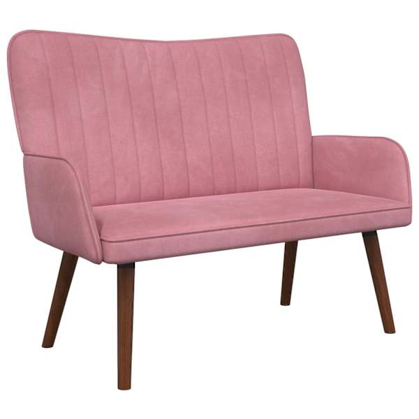vidaXL 2-kohaline diivan Roosa 115 x 61 x 87 cm Samet