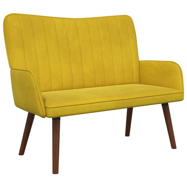 vidaXL 2-kohaline diivan Kollane 115 x 61 x 87 cm Samet