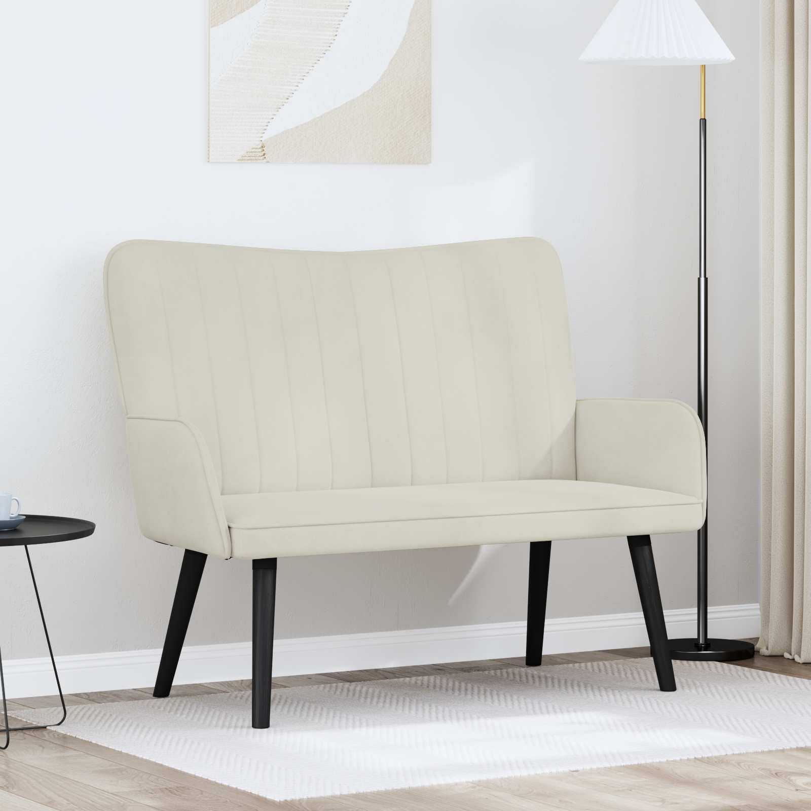 vidaXL Canapea cu două locuri Crem 115 x 61 x 87 cm Catifea