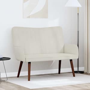 Pohovka pro dva Krémová 115 x 61 x 87 cm samet - obrázek 1