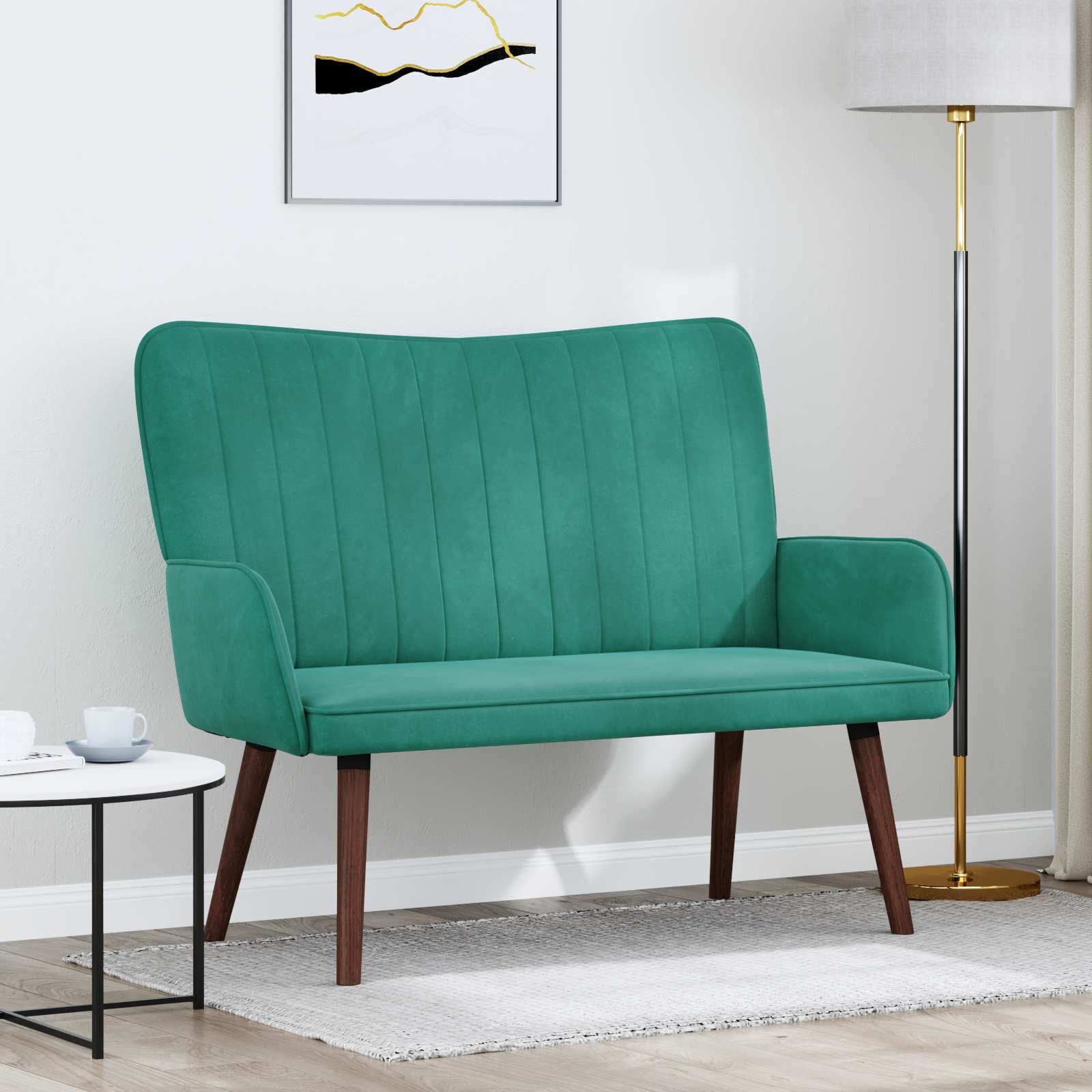 vidaXL Canapea cu 2 locuri Turcoaz 115 x 61 x 87 cm Catifea