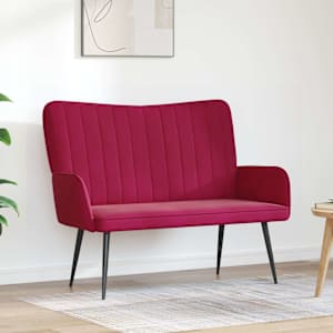 Pohovka pro dva vínová červená 115 x 61 x 87 cm samet - obrázek 1