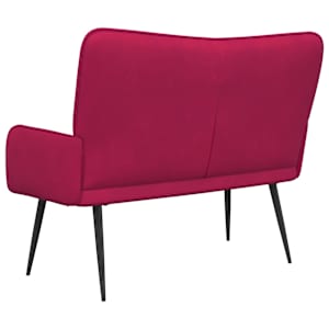 Pohovka pro dva vínová červená 115 x 61 x 87 cm samet - obrázek 6
