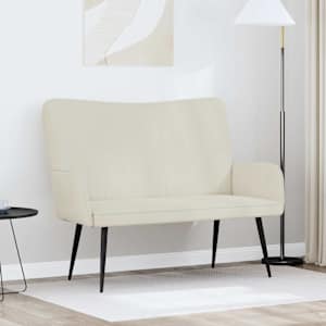 Pohovka pro dva Krémová 115 x 61 x 87 cm samet - obrázek 1