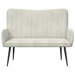 Pohovka pro dva Krémová 115 x 61 x 87 cm samet - obrázek 4