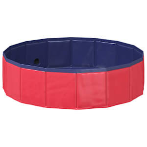 Skládací bazén pro psy Červená a modrá 80 x 80 x 20 cm PVC - obrázek 2
