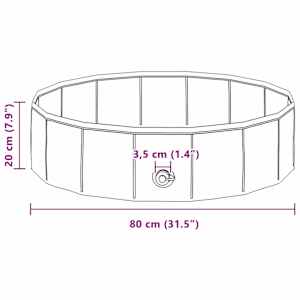 Skládací bazén pro psy Červená a modrá 80 x 80 x 20 cm PVC - obrázek 6