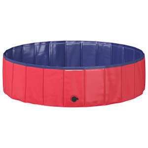 Zložljiv bazen za pse Rdeča in modra 120 x 120 x 30 cm PVC