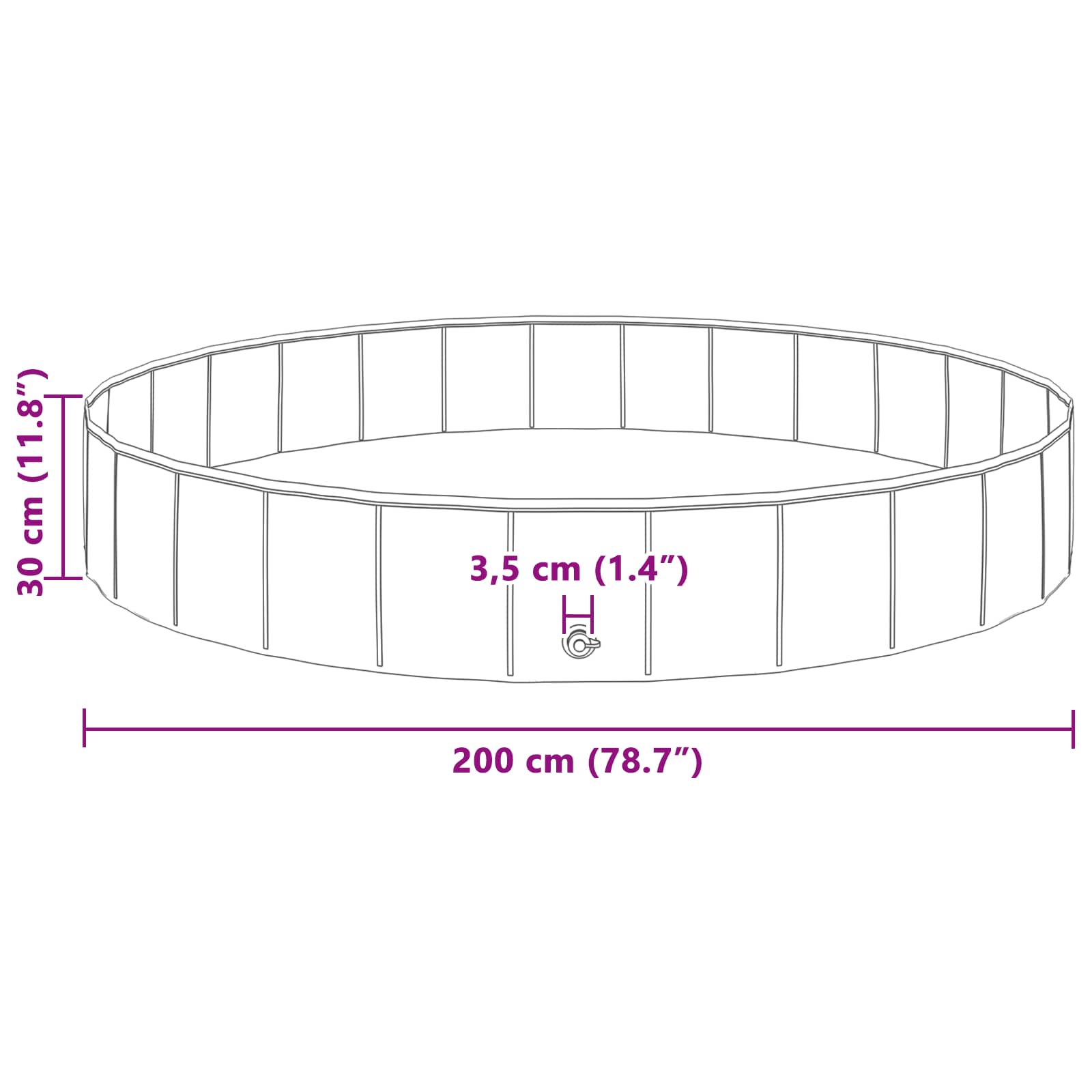Kinderen Zwembad Rood Ø200 x 30 cm Dik PVC en Gelaagd Hout image 7