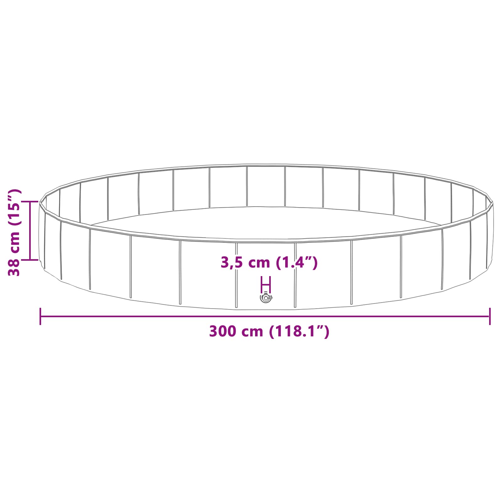 Kinderen Zwembad Rood Ø300 x 38 cm Dik PVC en Gelaagd Hout image 7