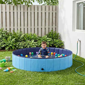Zložljiv bazen za pse Modra 160 x 160 x 30 cm PVC