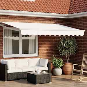 Ročno zložljivo senčilo Bela 2,5 x 2 m Poliester s PU premazom