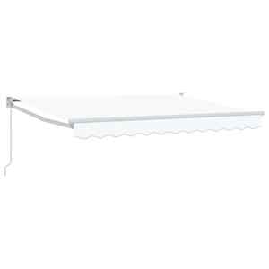 Ročno zložljivo senčilo Bela 3 x 2 m Poliester s PU premazom