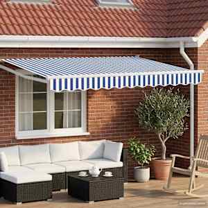 Ročno zložljivo senčilo Modra in bela 3,5 x 2 m