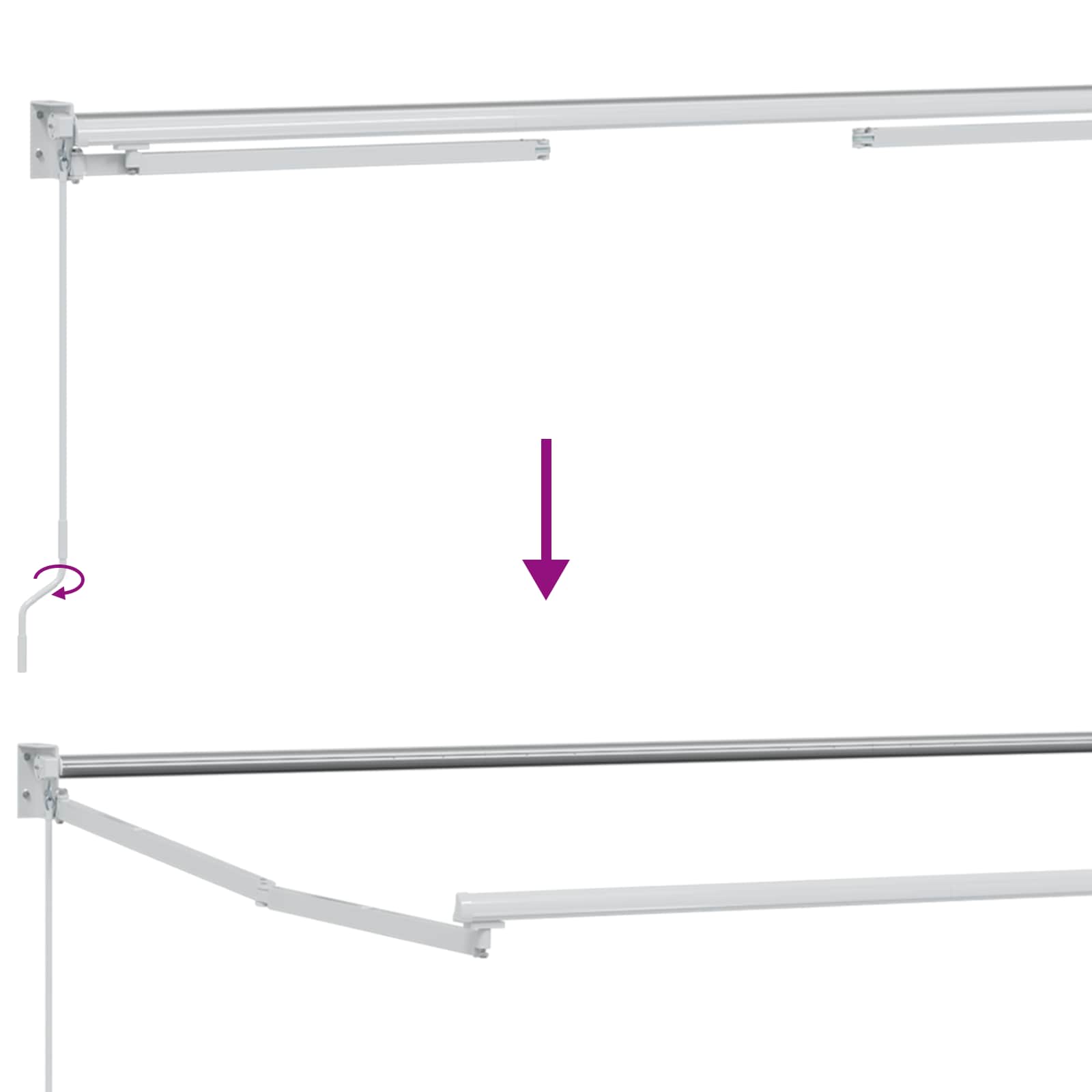 Handmatig uitschuifbare luifel Bordeauxrood 3,5 x 2 m image 7