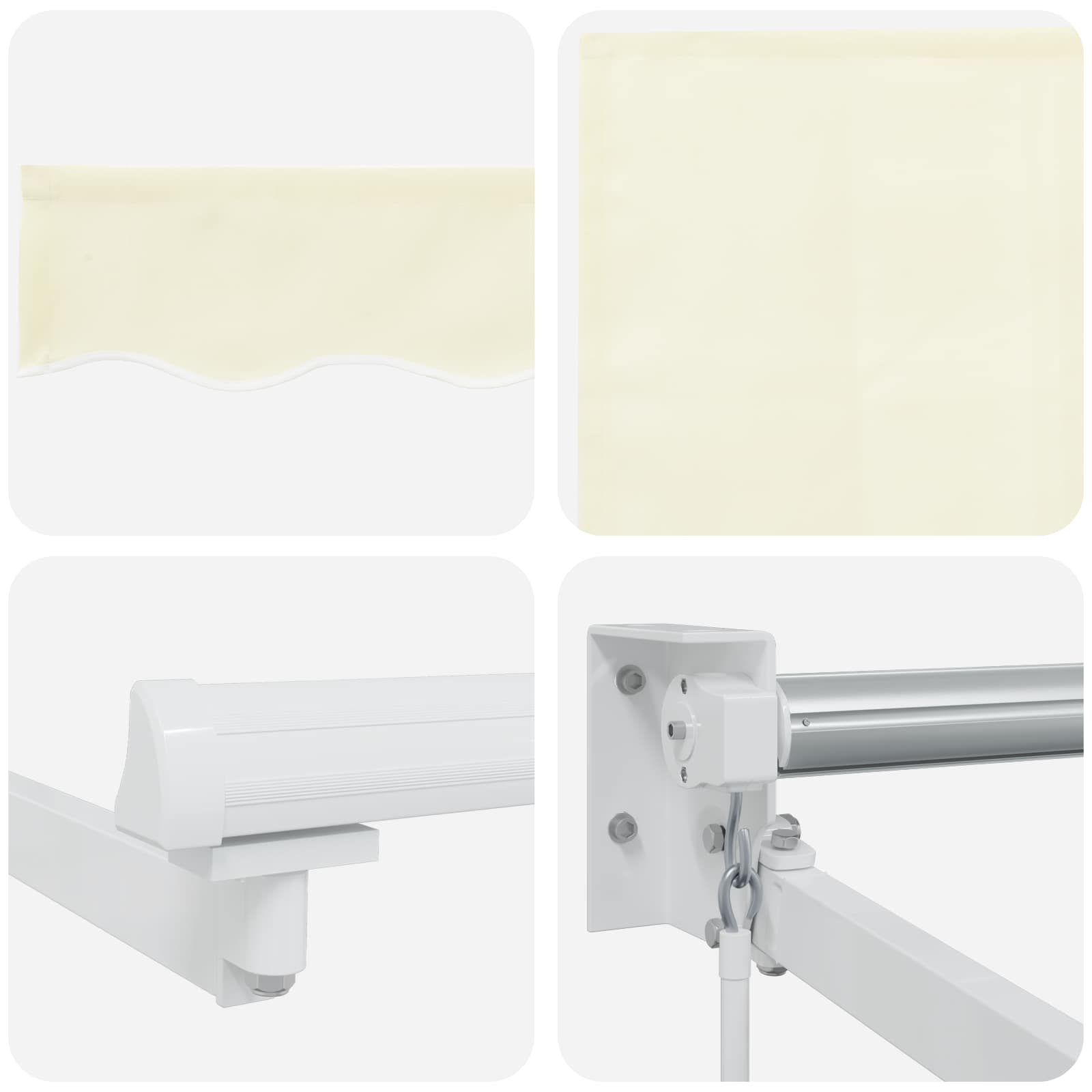 Handmatig uitschuifbare luifel Crème 4 x 2 m image 6