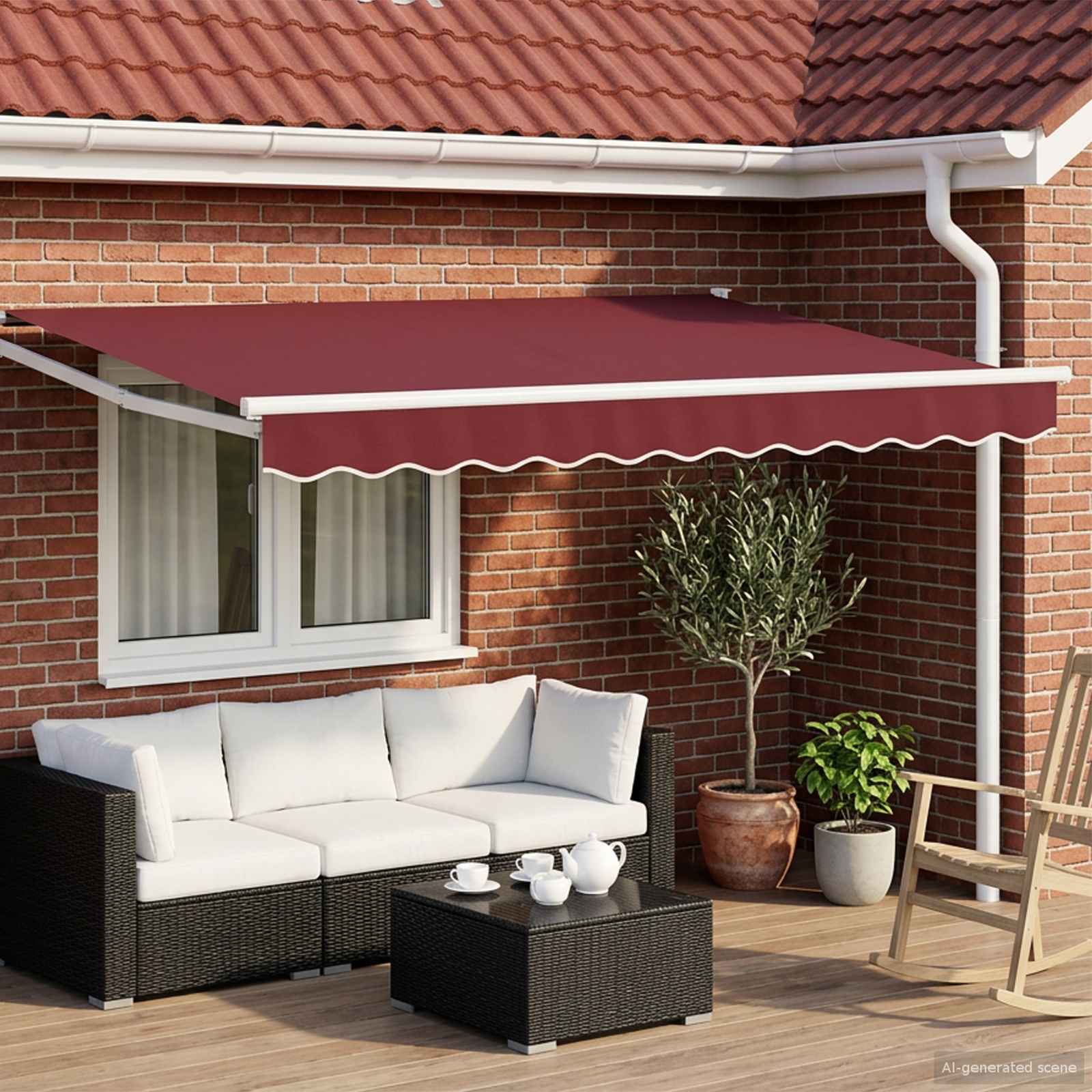 vidaXL Cort electric retractabil Burgundy 2,5 x 2 m