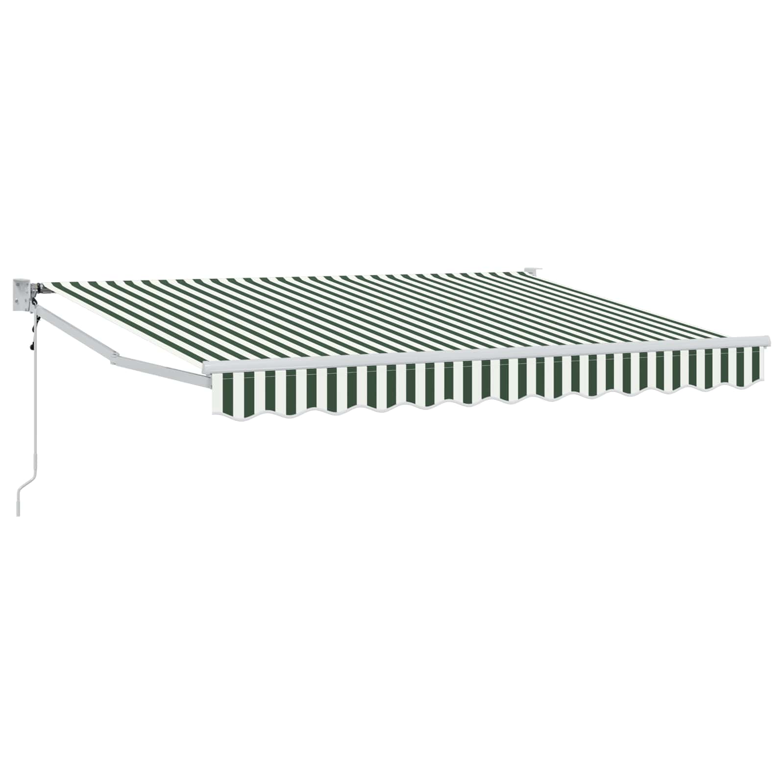 vidaXL Copertină Verde și alb 2,5 x 2 m Poliester și metal