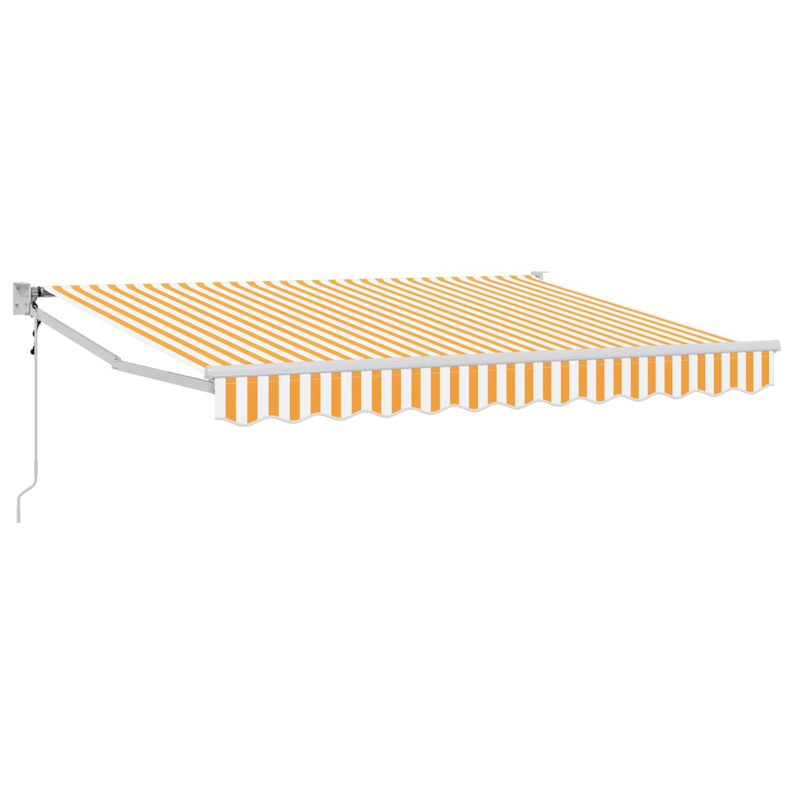 Elektrisch Uittrekbaar Zonnescherm Geel en Wit 3,5 x 2 m image 1
