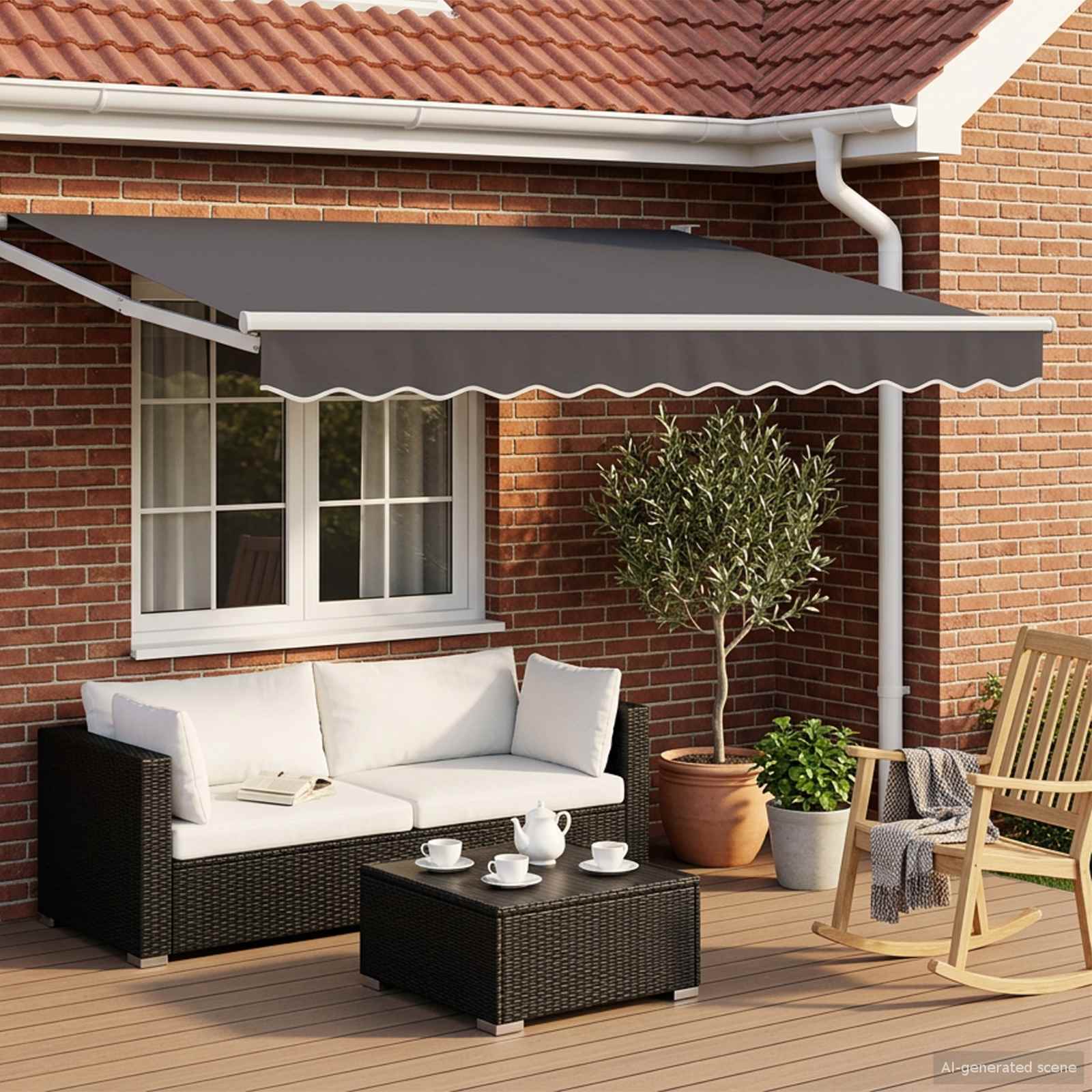 vidaXL Cort electric retractabil Antracit 3,5 x 2 m