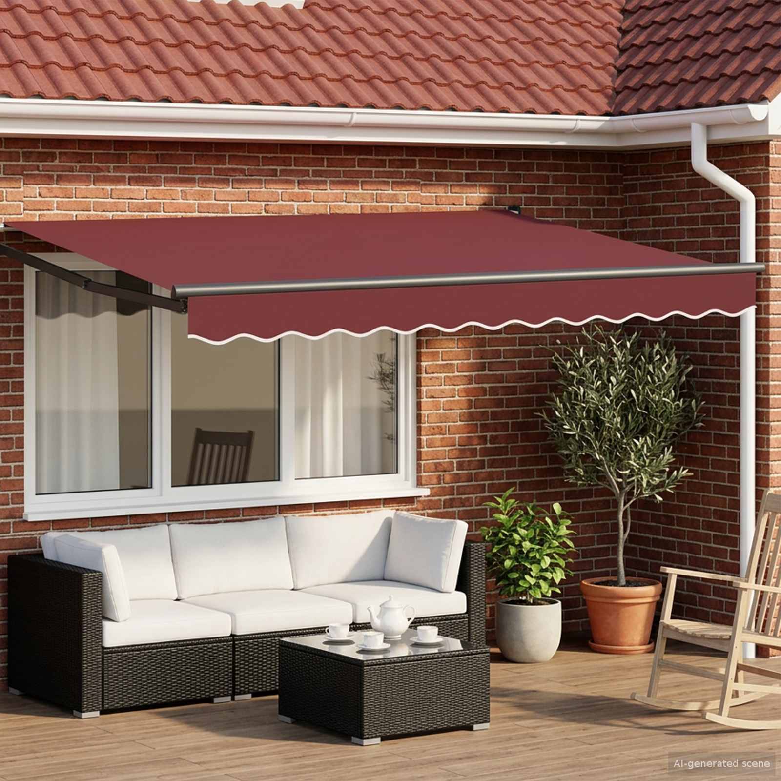 vidaXL Cort electric retractabil Burgundy 2,5 x 2 m