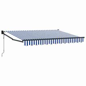 vidaXL Electric Awning 3,5 x 2 m Sinine ja Valge Triip 100% Polyester