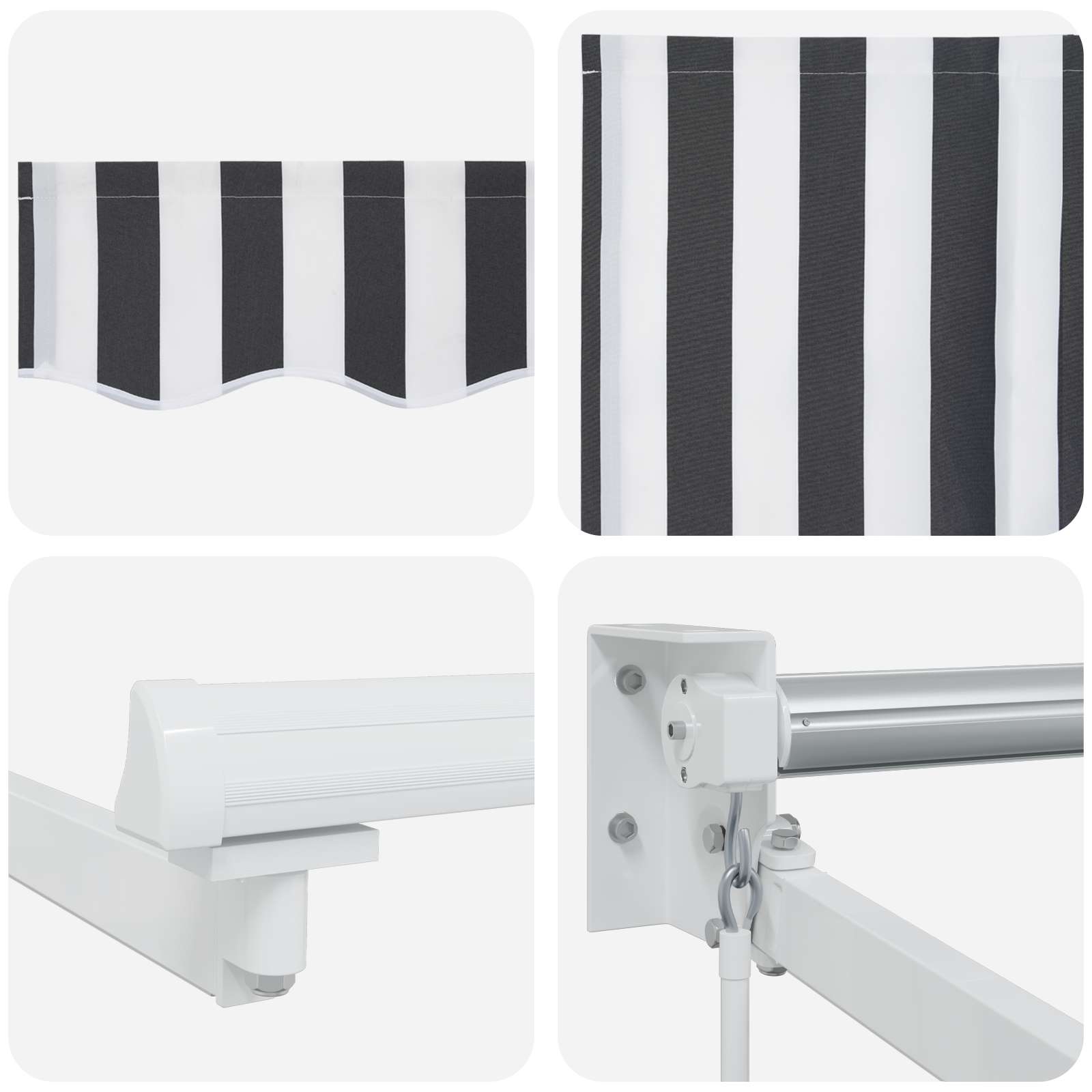 Handbediende luifel met LED's Antraciet en Wit 3 x 2 m image 7