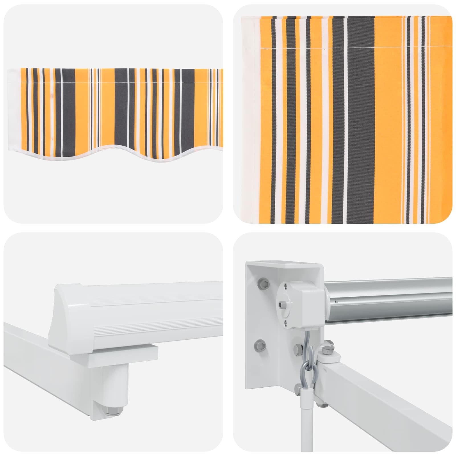 Handbediende luifel met LED's Geel, Grijs en Wit 3,5 x 2 m image 9