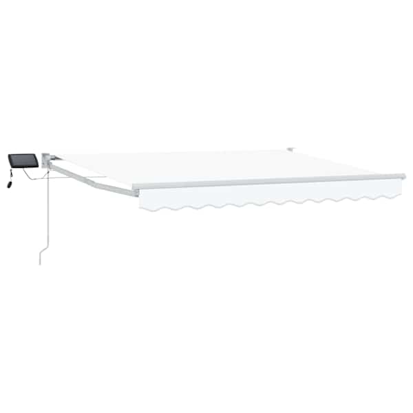 vidaXL K&auml;sitsi juhitav varikatus koos LED-idega Valge 3 x 2,5 m