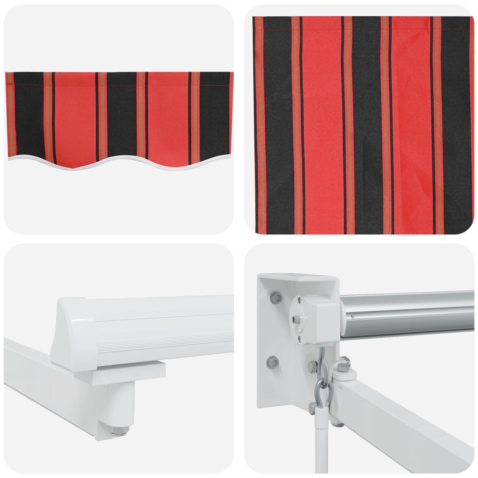 Handbediende luifel met LED's Oranje en Bruin 3,5 x 2,5 m image 7