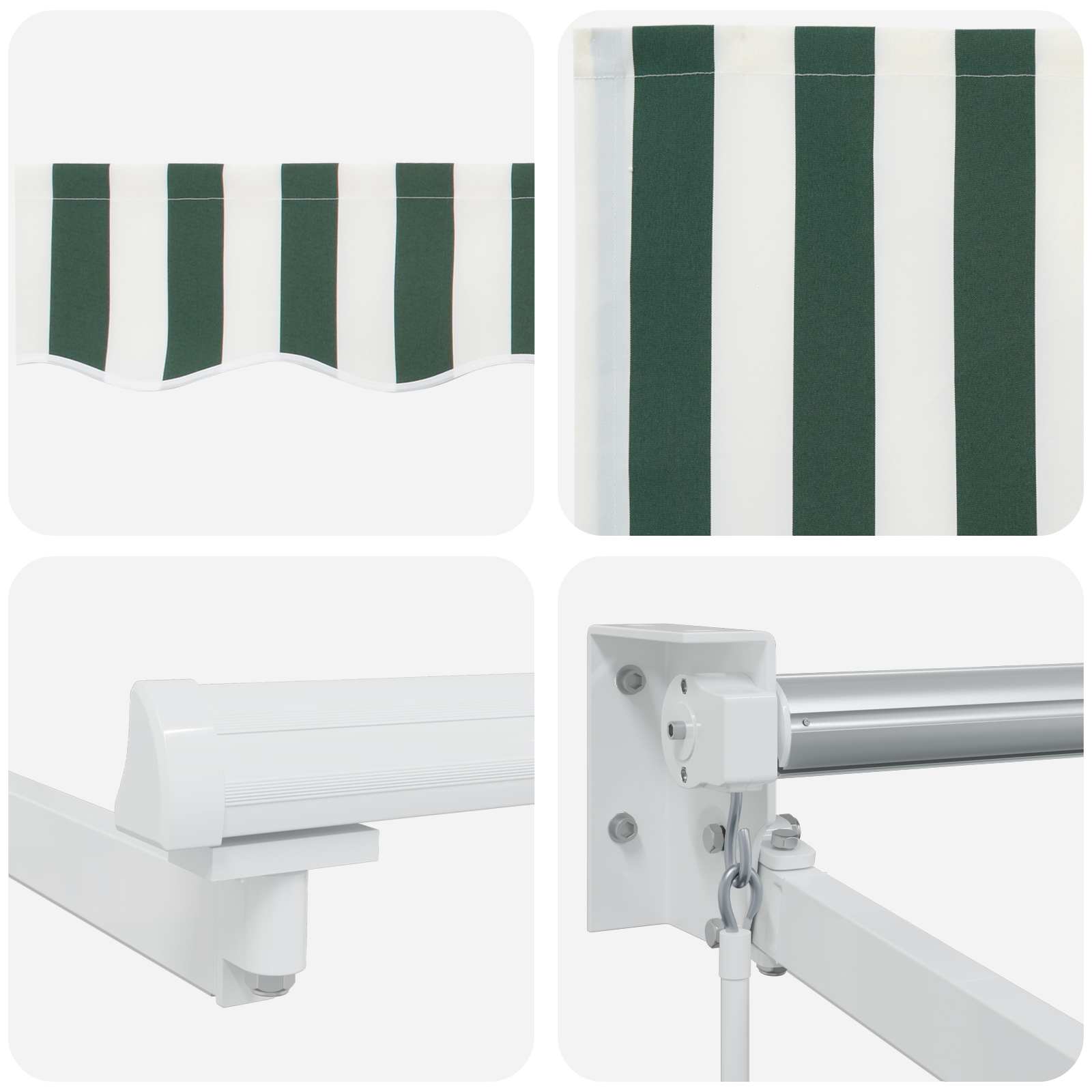 Handbediende luifel met LED's Groen en Wit 4 × 3 m image 7
