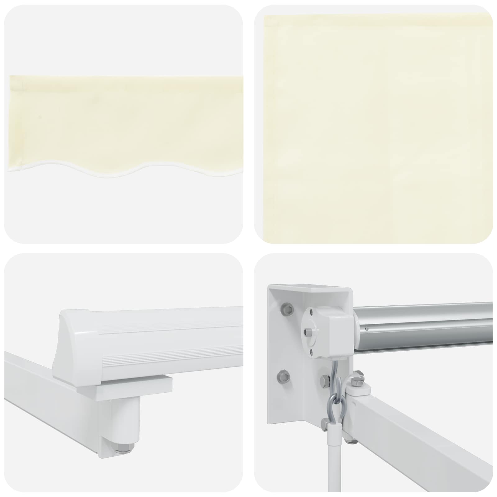 Handbediende luifel met LED's Crème 4,5 × 3 m image 7