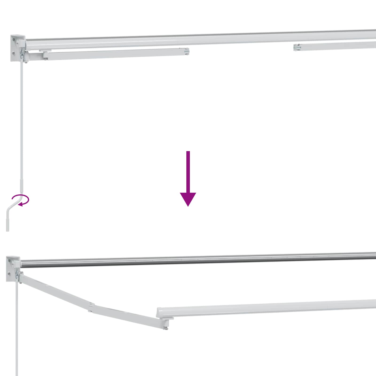Handbediende luifel met LED's Crème 4,5 × 3 m image 9