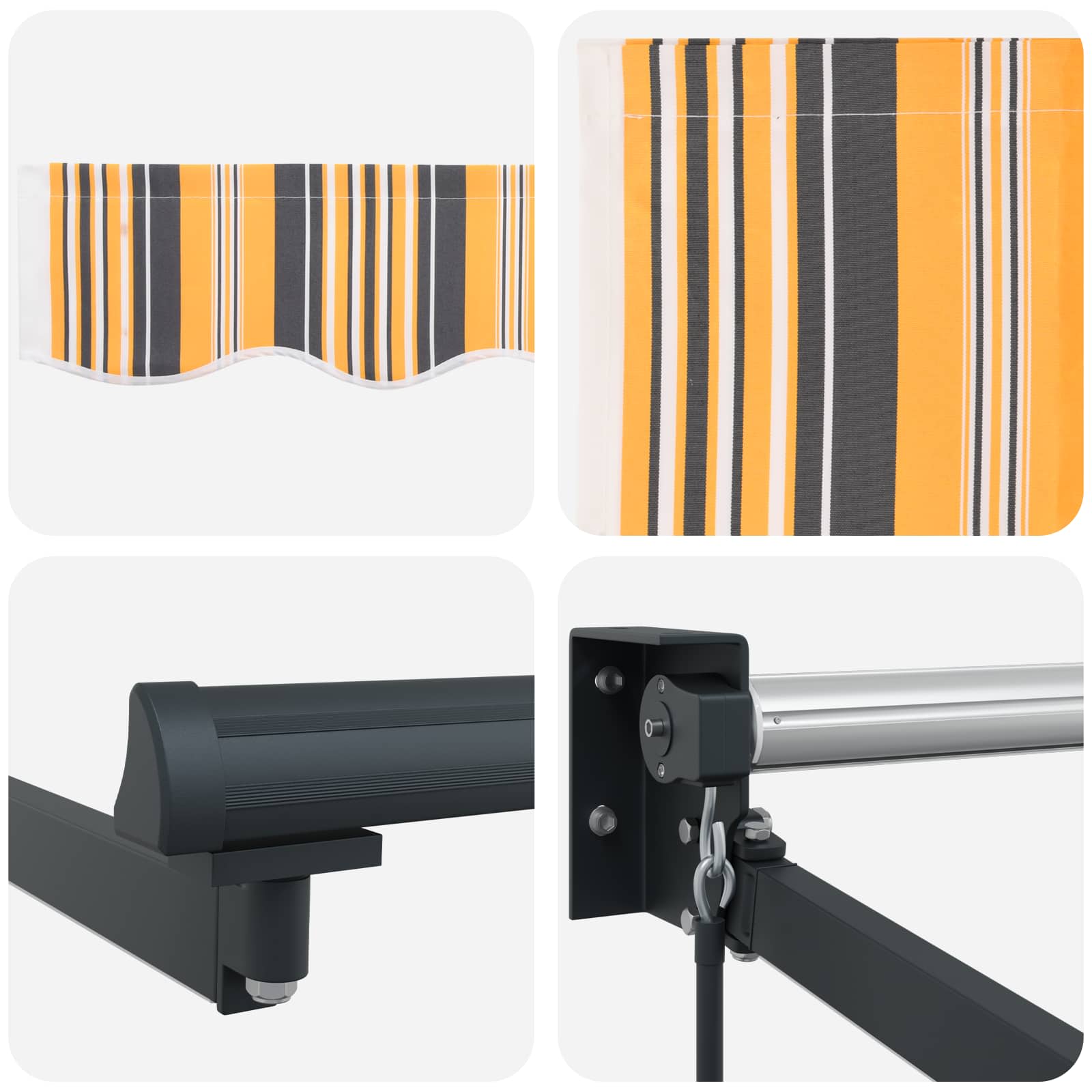Handbediende luifel met LED's Geel, Grijs, Anthraciet 3,5 x 2 m image 9