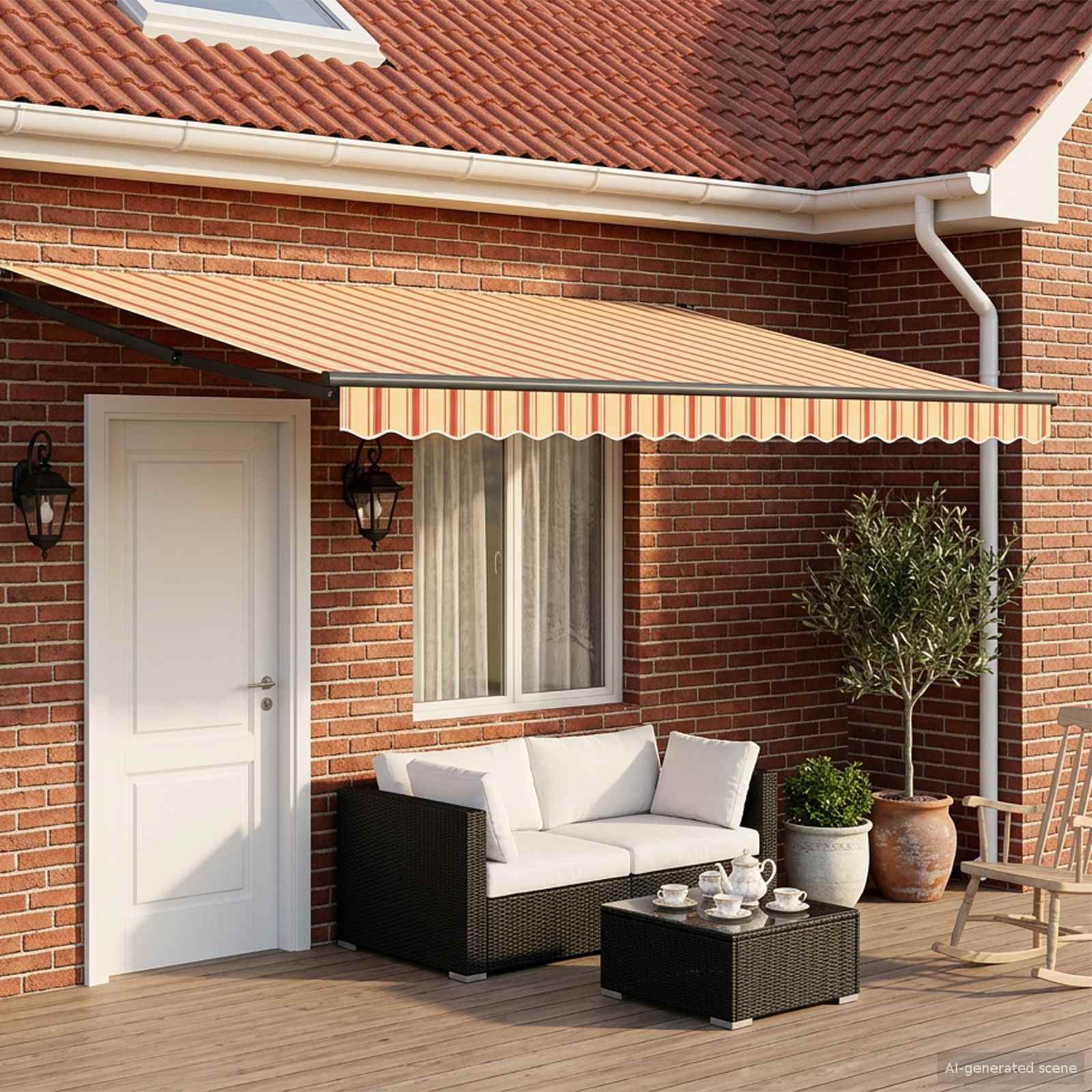 Handbediende luifel met LED's Multikleur 4 x 2 m image 1