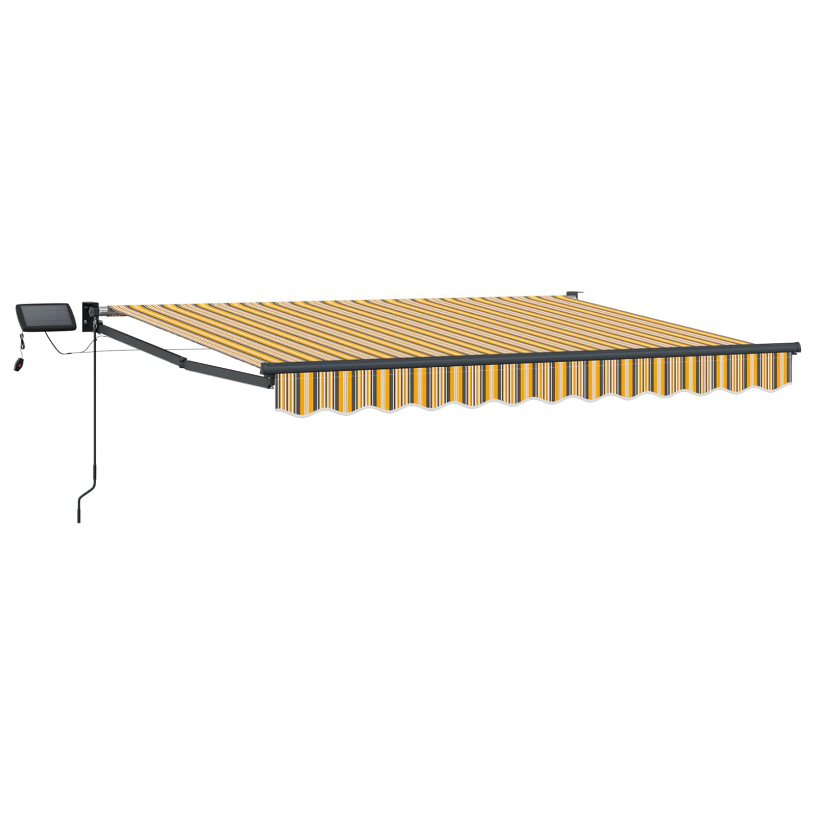 Handbediende luifel met LED's Geel en Grijs 3,5 x 2,5 m image 1