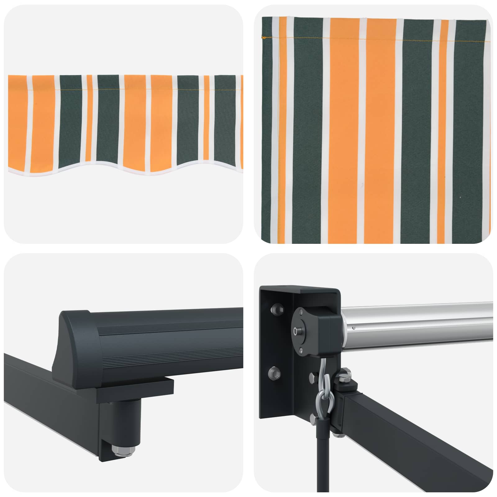 Handbediende luifel met LED's Groen en Geel 5 x 3 m image 7