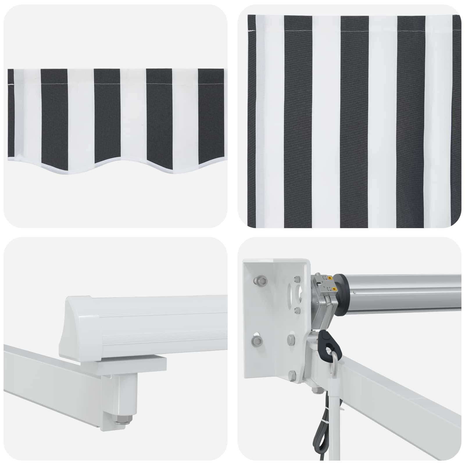 Elektrisch Uittrekbaar Zonnescherm Antraciet en Wit 4,5 × 3 m image 7