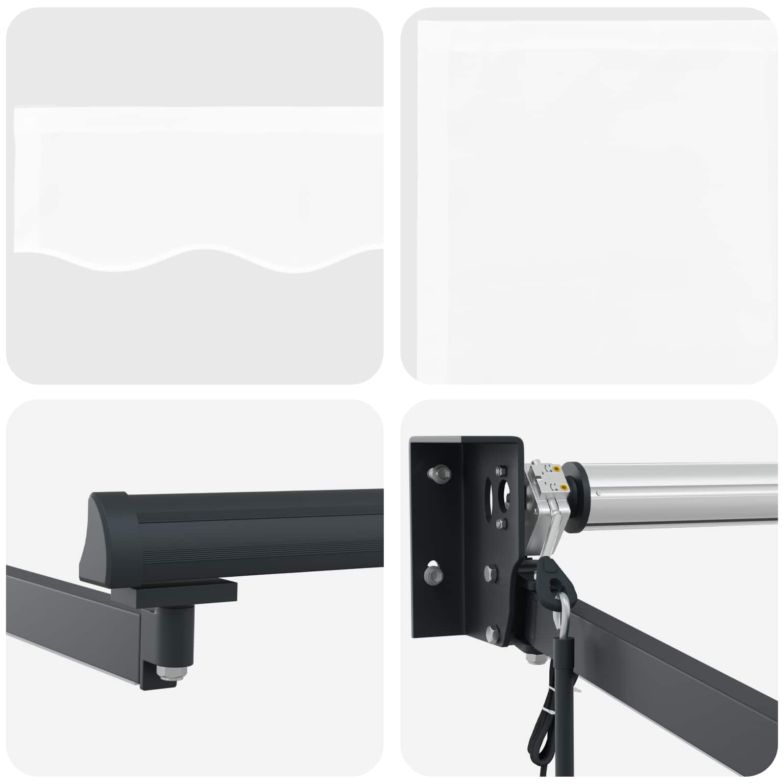 Elektrisch zonnescherm met Wit 4 x 2 m Aluminium image 7