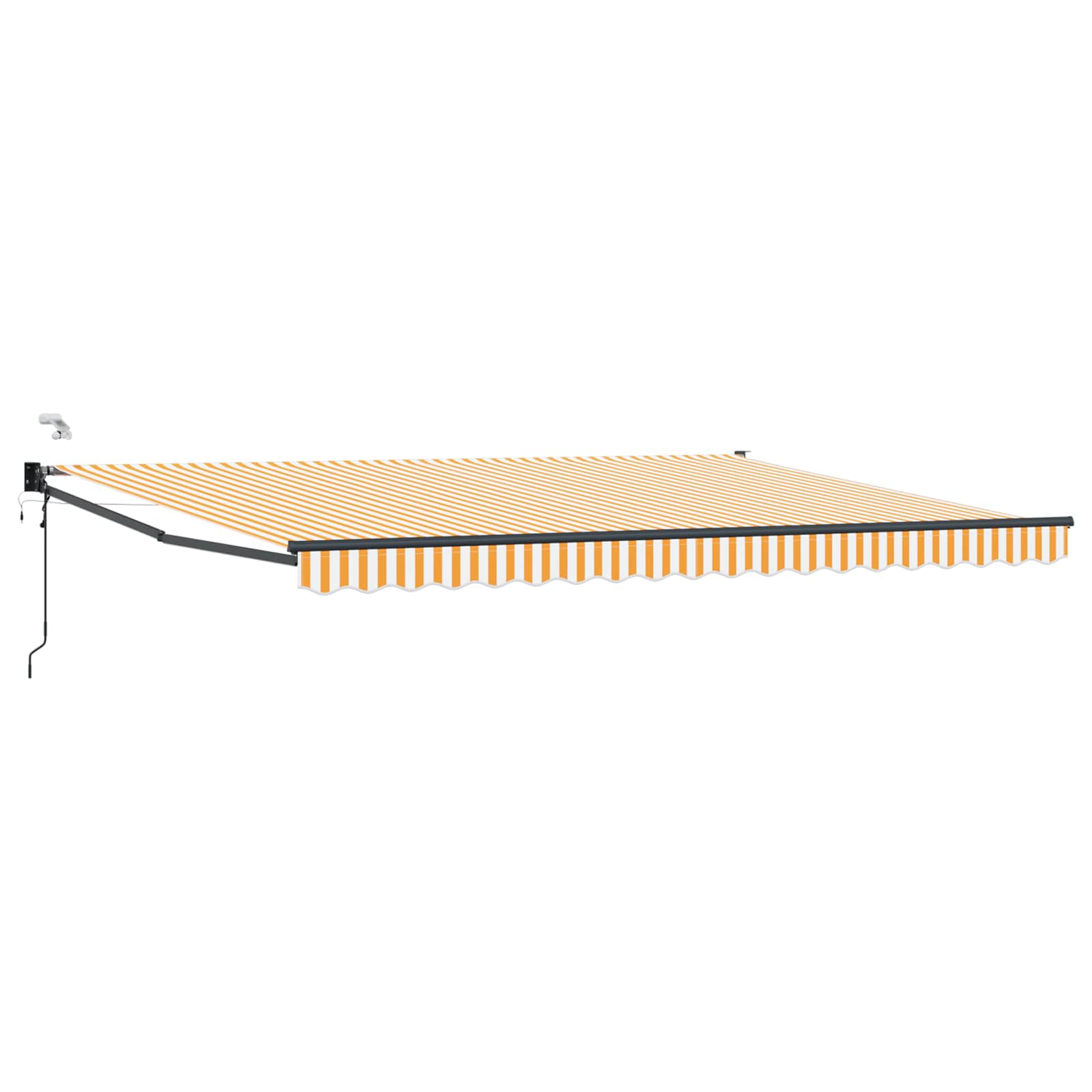 Elektrisch zonnescherm met Oranje en Wit 4,5 × 3 m Aluminium image 1