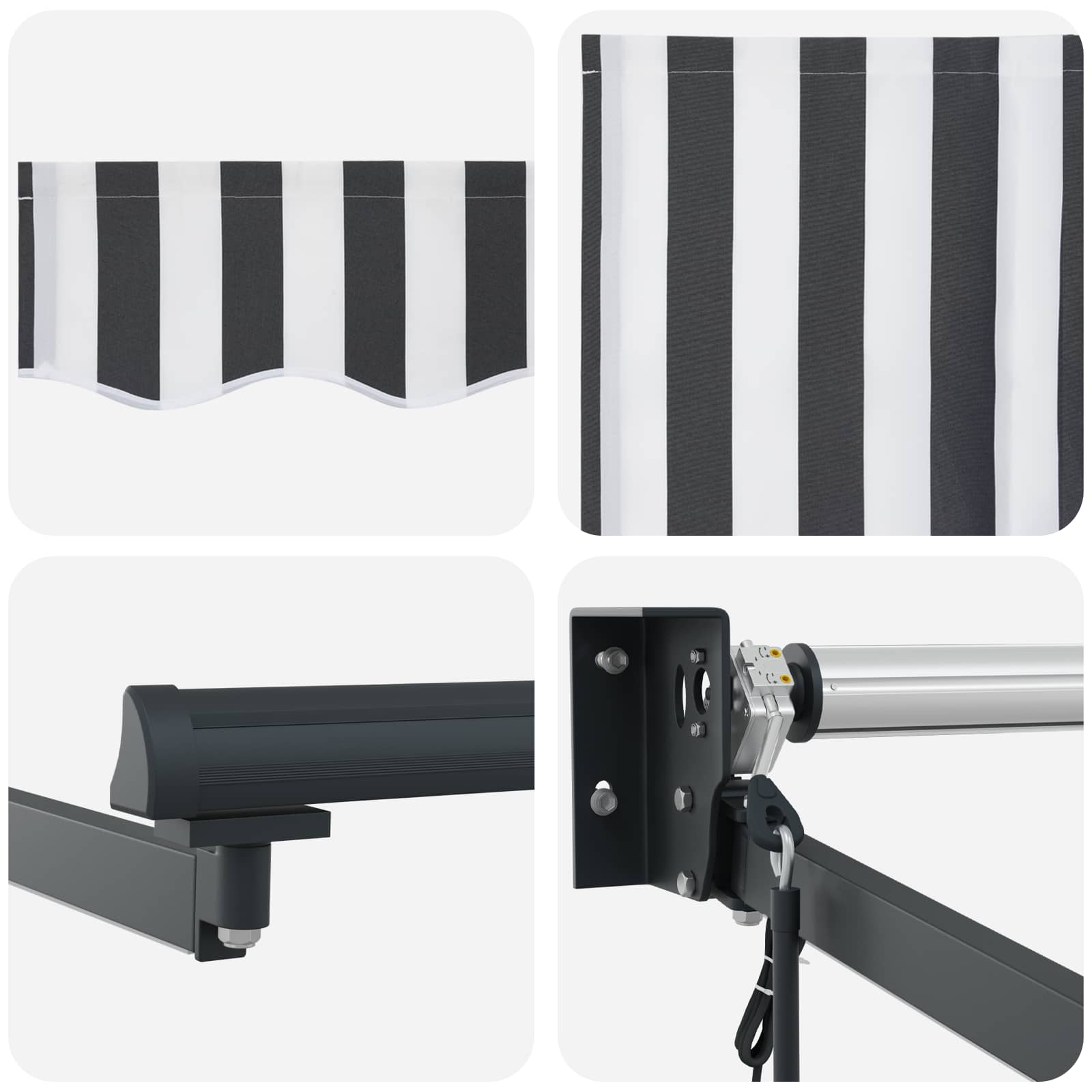 Elektrisch Uittrekbaar Zonnescherm Antraciet en Wit 4,5 × 3 m image 7