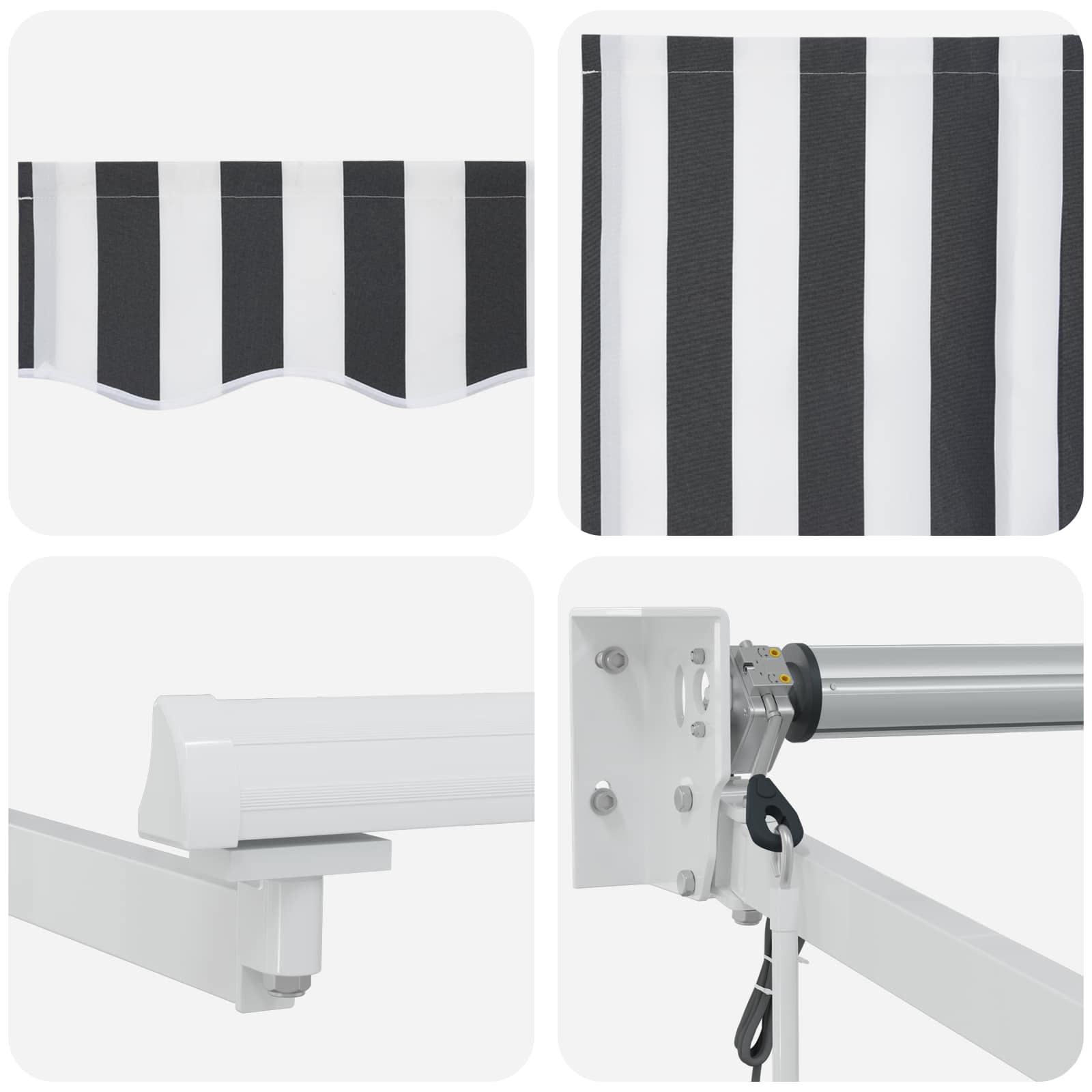 Elektrisch zonnescherm Antraciet en Wit Aluminium image 6