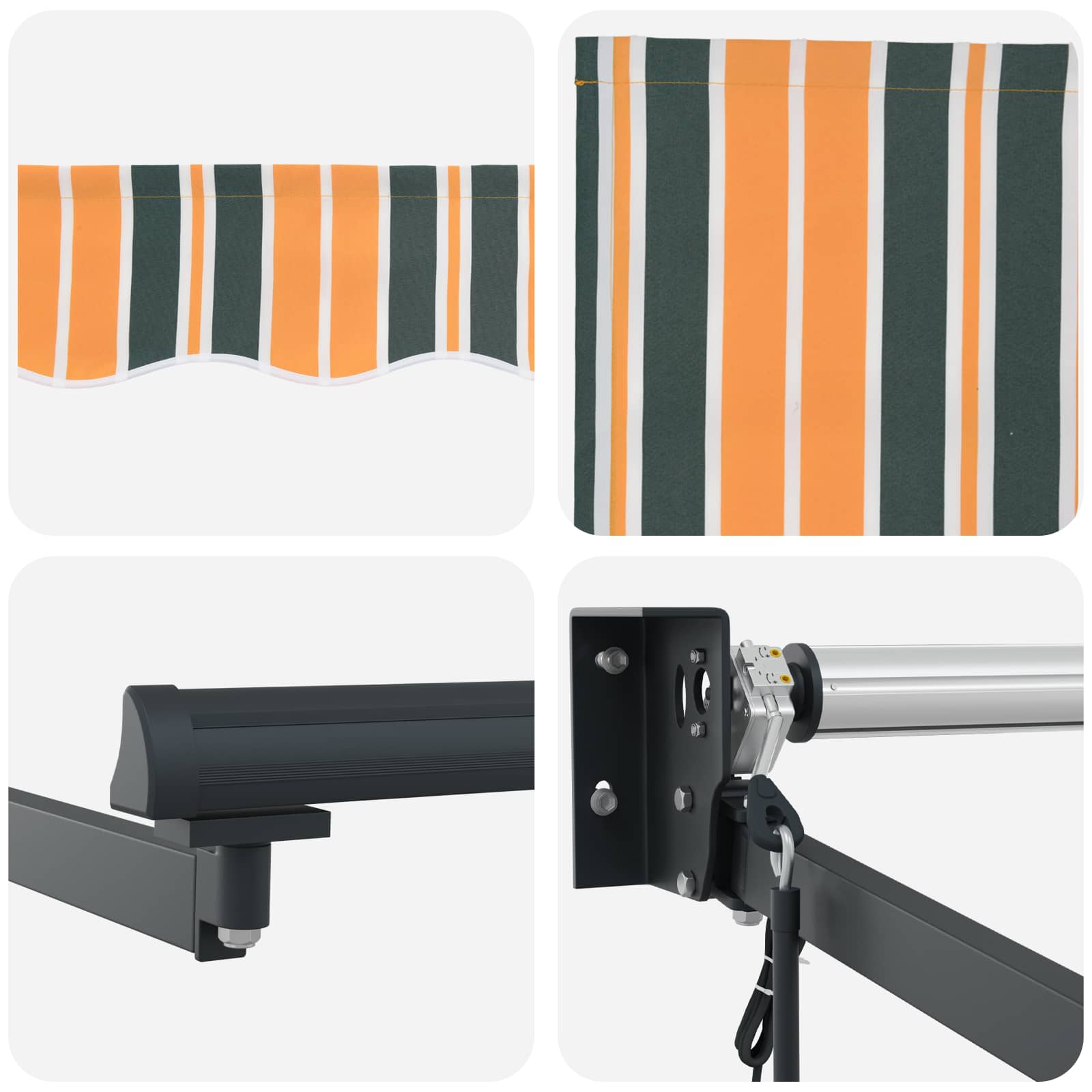 Elektrisch Uittrekbaar Zonnescherm Groen en Geel 3,5 x 2 m image 6