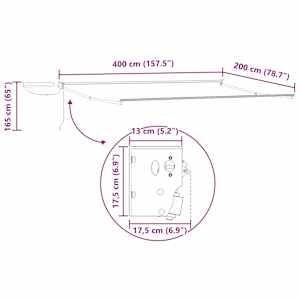 Elektrická Retrakční markýza Antracit 4 x 2 m - obrázek 11