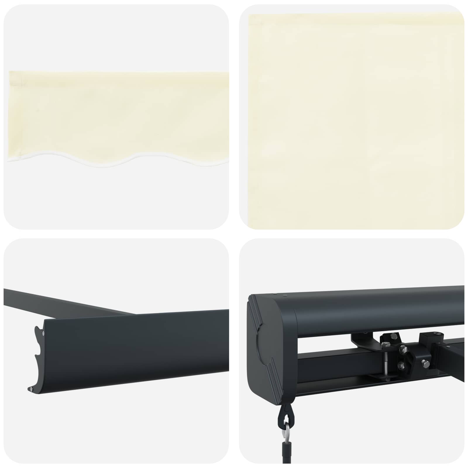 Inklapbaar Zonnescherm Crème en Grijs 400 × 300 cm image 8