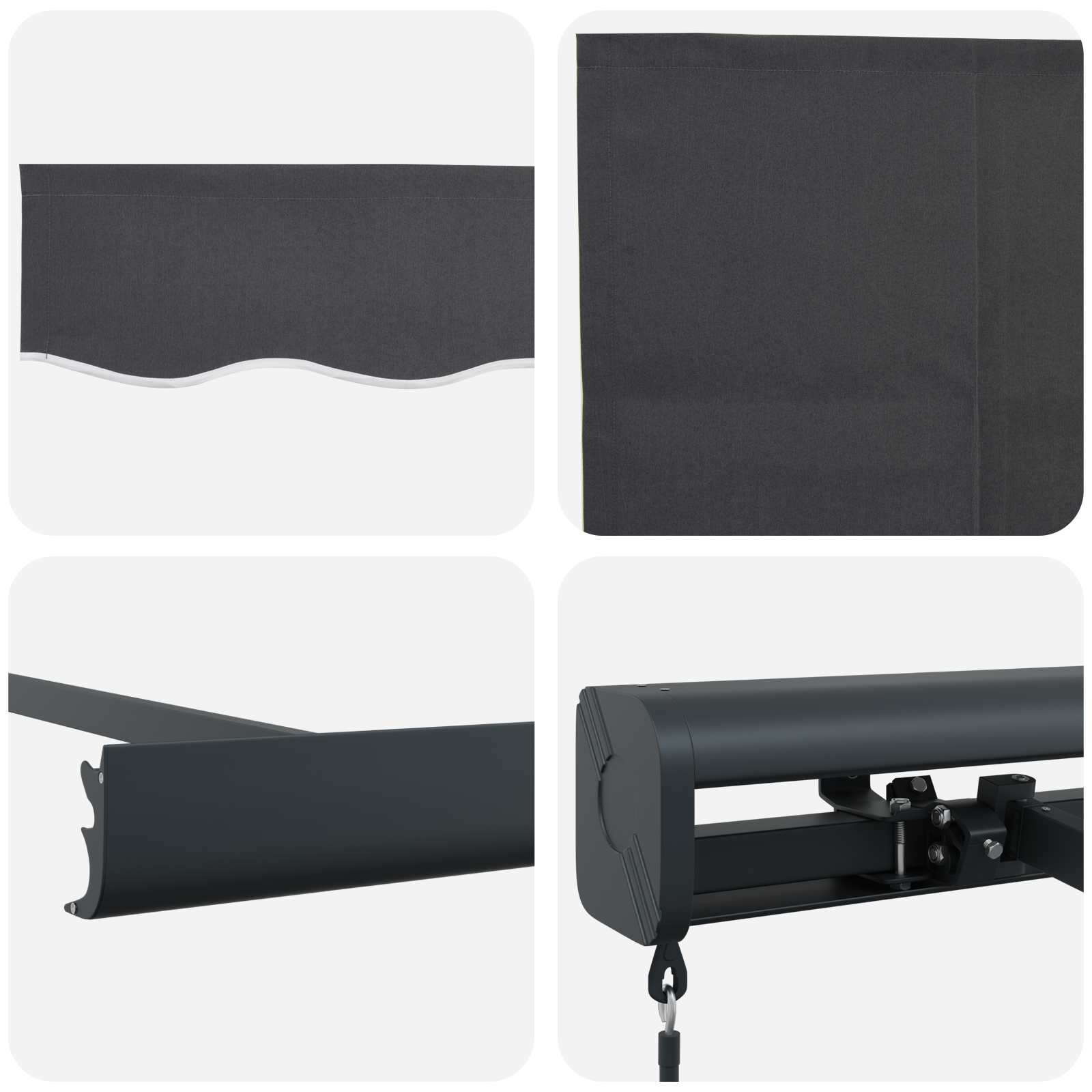 Inklapbaar Zonnescherm Antraciet en Grijs 400 × 300 cm image 8